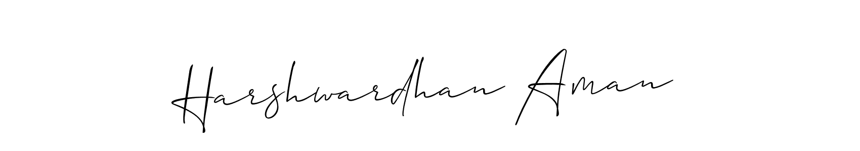 The best way (Allison_Script) to make a short signature is to pick only two or three words in your name. The name Harshwardhan Aman include a total of six letters. For converting this name. Harshwardhan Aman signature style 2 images and pictures png