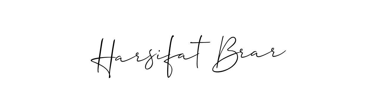 The best way (Allison_Script) to make a short signature is to pick only two or three words in your name. The name Harsifat Brar include a total of six letters. For converting this name. Harsifat Brar signature style 2 images and pictures png