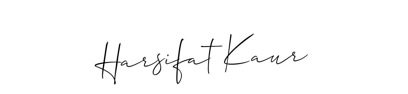Create a beautiful signature design for name Harsifat Kaur. With this signature (Allison_Script) fonts, you can make a handwritten signature for free. Harsifat Kaur signature style 2 images and pictures png