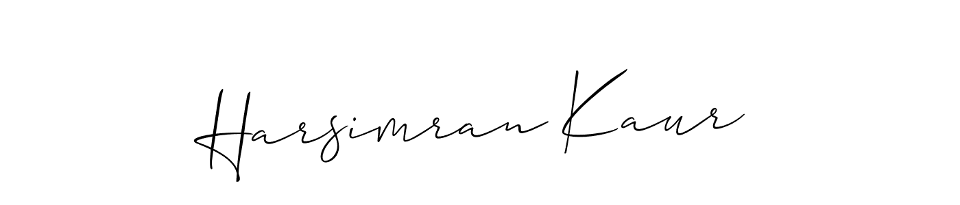 Allison_Script is a professional signature style that is perfect for those who want to add a touch of class to their signature. It is also a great choice for those who want to make their signature more unique. Get Harsimran Kaur name to fancy signature for free. Harsimran Kaur signature style 2 images and pictures png