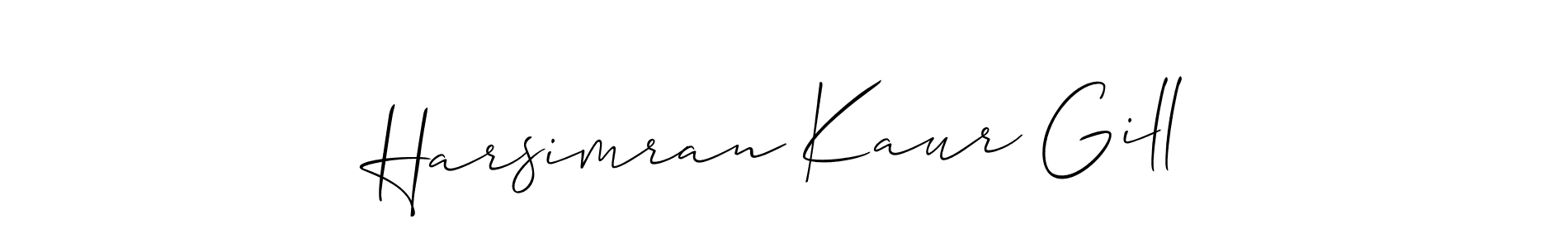 Harsimran Kaur Gill stylish signature style. Best Handwritten Sign (Allison_Script) for my name. Handwritten Signature Collection Ideas for my name Harsimran Kaur Gill. Harsimran Kaur Gill signature style 2 images and pictures png