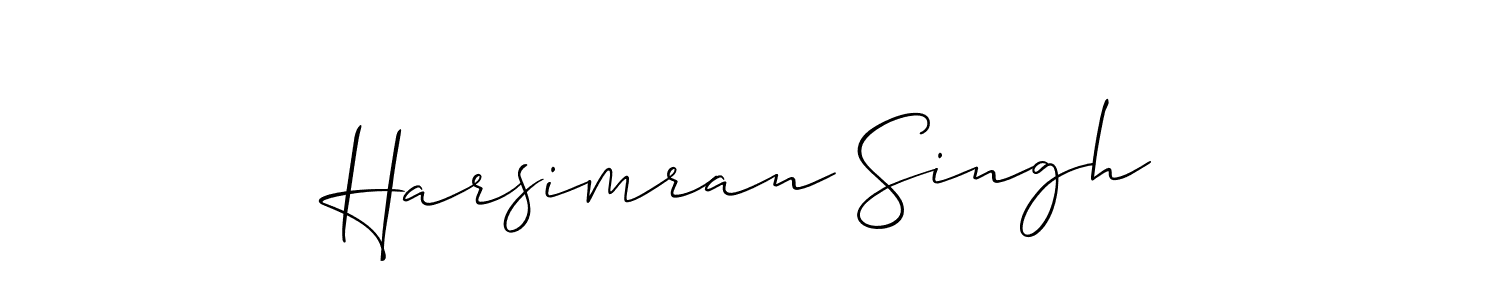 How to make Harsimran Singh signature? Allison_Script is a professional autograph style. Create handwritten signature for Harsimran Singh name. Harsimran Singh signature style 2 images and pictures png