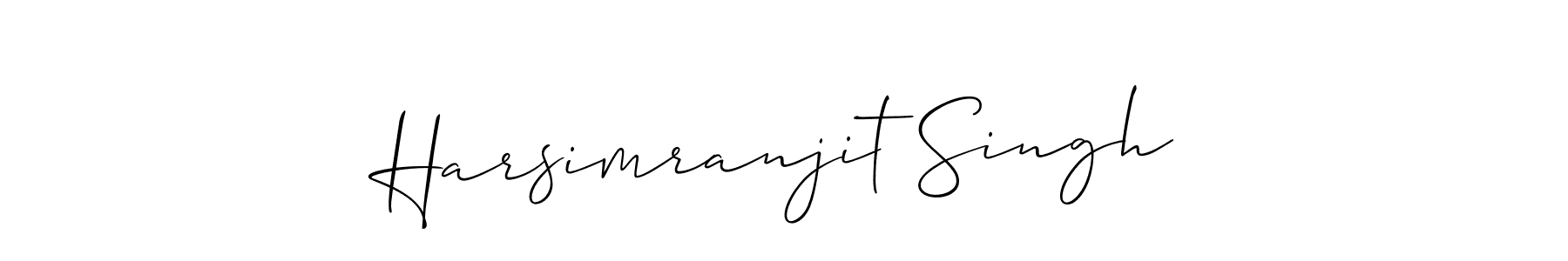 Use a signature maker to create a handwritten signature online. With this signature software, you can design (Allison_Script) your own signature for name Harsimranjit Singh. Harsimranjit Singh signature style 2 images and pictures png