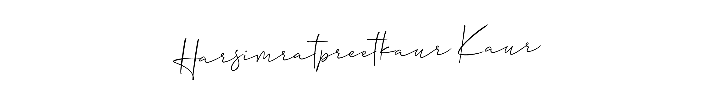 Allison_Script is a professional signature style that is perfect for those who want to add a touch of class to their signature. It is also a great choice for those who want to make their signature more unique. Get Harsimratpreetkaur Kaur name to fancy signature for free. Harsimratpreetkaur Kaur signature style 2 images and pictures png