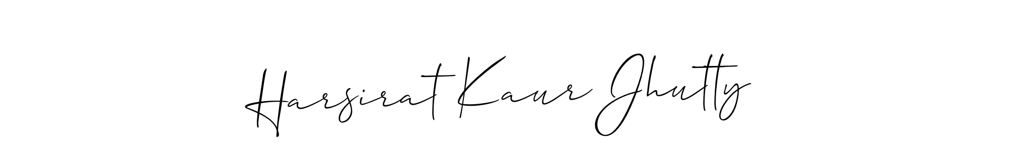 How to Draw Harsirat Kaur Jhutty signature style? Allison_Script is a latest design signature styles for name Harsirat Kaur Jhutty. Harsirat Kaur Jhutty signature style 2 images and pictures png