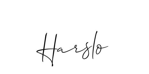 It looks lik you need a new signature style for name Harslo. Design unique handwritten (Allison_Script) signature with our free signature maker in just a few clicks. Harslo signature style 2 images and pictures png