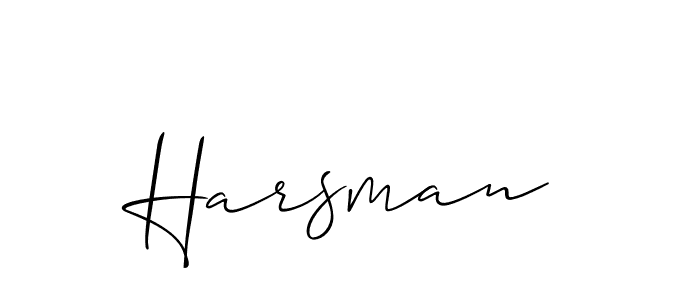 How to make Harsman signature? Allison_Script is a professional autograph style. Create handwritten signature for Harsman name. Harsman signature style 2 images and pictures png