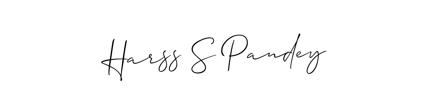 Similarly Allison_Script is the best handwritten signature design. Signature creator online .You can use it as an online autograph creator for name Harss S Pandey. Harss S Pandey signature style 2 images and pictures png