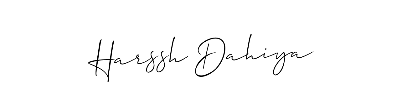 How to Draw Harssh Dahiya signature style? Allison_Script is a latest design signature styles for name Harssh Dahiya. Harssh Dahiya signature style 2 images and pictures png