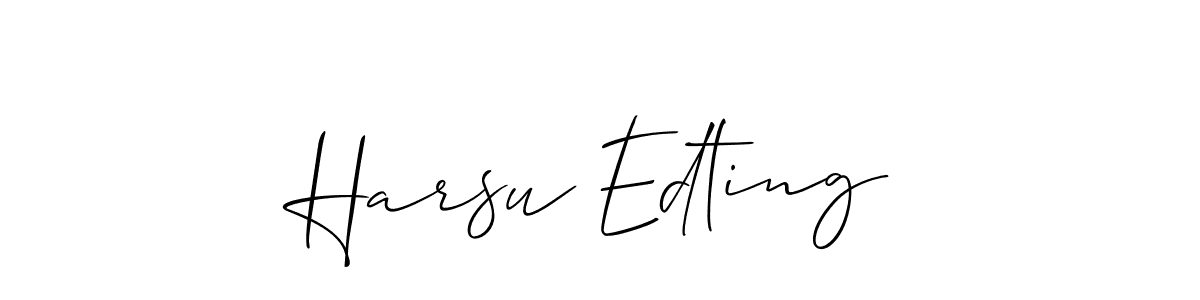 Check out images of Autograph of Harsu Edting name. Actor Harsu Edting Signature Style. Allison_Script is a professional sign style online. Harsu Edting signature style 2 images and pictures png