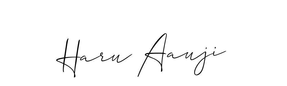 The best way (Allison_Script) to make a short signature is to pick only two or three words in your name. The name Haru Aauji include a total of six letters. For converting this name. Haru Aauji signature style 2 images and pictures png