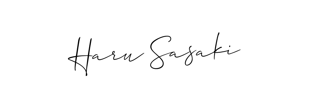 Make a beautiful signature design for name Haru Sasaki. With this signature (Allison_Script) style, you can create a handwritten signature for free. Haru Sasaki signature style 2 images and pictures png