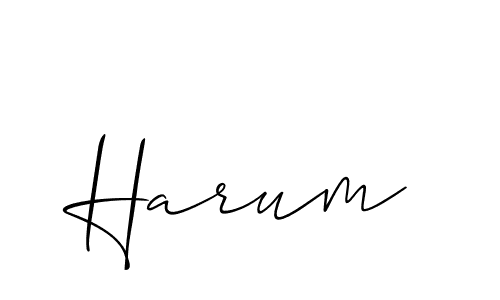 How to make Harum signature? Allison_Script is a professional autograph style. Create handwritten signature for Harum name. Harum signature style 2 images and pictures png