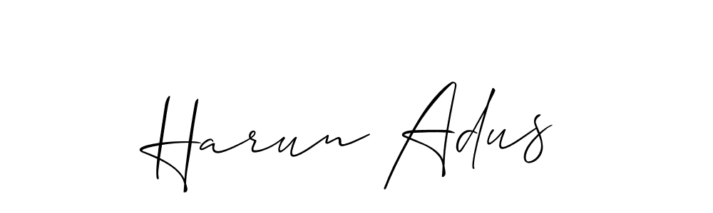 Similarly Allison_Script is the best handwritten signature design. Signature creator online .You can use it as an online autograph creator for name Harun Adus. Harun Adus signature style 2 images and pictures png