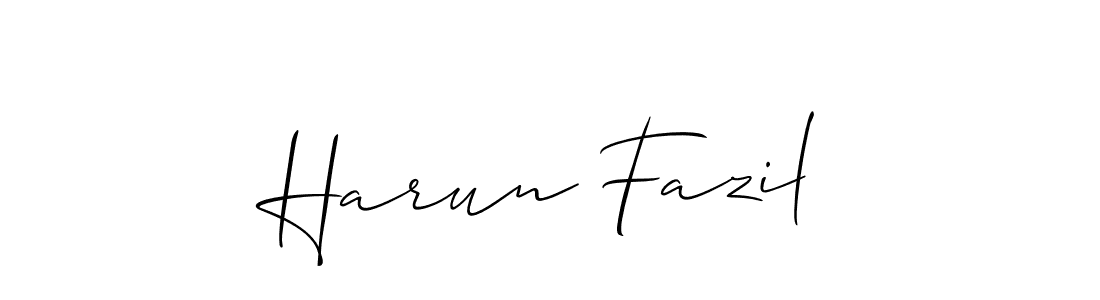 Design your own signature with our free online signature maker. With this signature software, you can create a handwritten (Allison_Script) signature for name Harun Fazil. Harun Fazil signature style 2 images and pictures png