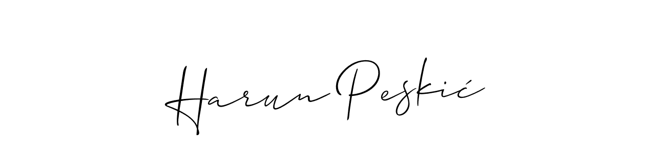 Similarly Allison_Script is the best handwritten signature design. Signature creator online .You can use it as an online autograph creator for name Harun Peskić. Harun Peskić signature style 2 images and pictures png