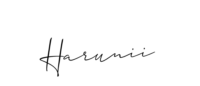 How to Draw Harunii signature style? Allison_Script is a latest design signature styles for name Harunii. Harunii signature style 2 images and pictures png