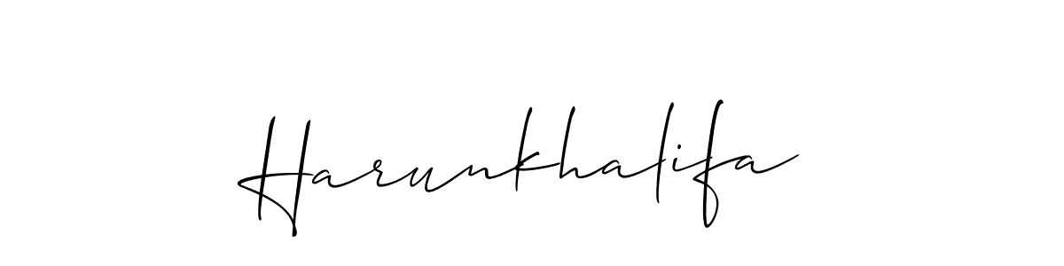 Make a beautiful signature design for name Harunkhalifa. With this signature (Allison_Script) style, you can create a handwritten signature for free. Harunkhalifa signature style 2 images and pictures png