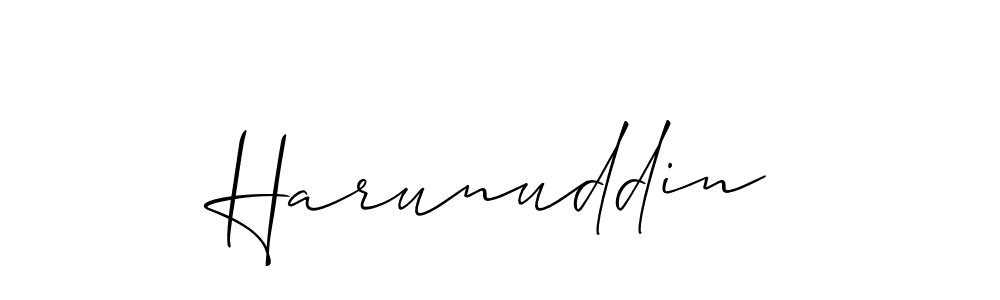 if you are searching for the best signature style for your name Harunuddin. so please give up your signature search. here we have designed multiple signature styles  using Allison_Script. Harunuddin signature style 2 images and pictures png