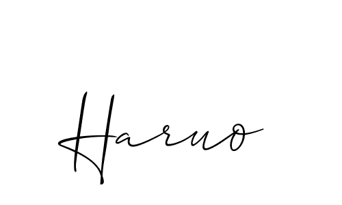 The best way (Allison_Script) to make a short signature is to pick only two or three words in your name. The name Haruo include a total of six letters. For converting this name. Haruo signature style 2 images and pictures png