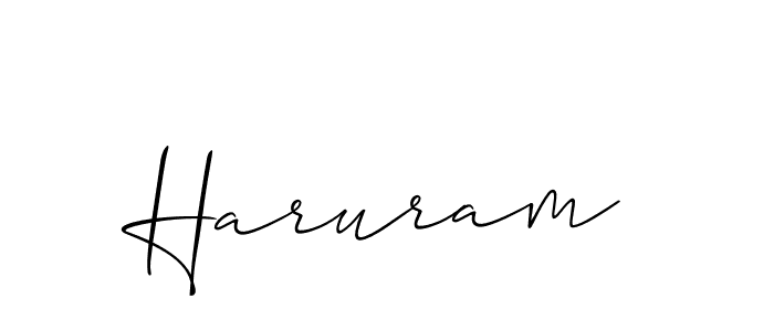 Create a beautiful signature design for name Haruram. With this signature (Allison_Script) fonts, you can make a handwritten signature for free. Haruram signature style 2 images and pictures png