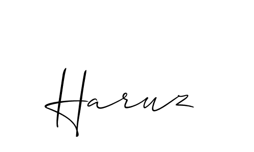Make a beautiful signature design for name Haruz. With this signature (Allison_Script) style, you can create a handwritten signature for free. Haruz signature style 2 images and pictures png