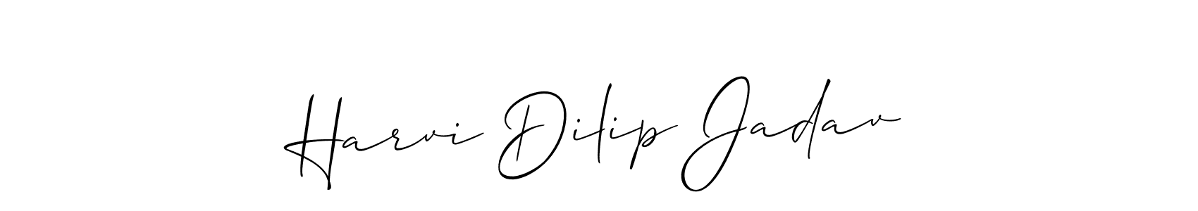 Also You can easily find your signature by using the search form. We will create Harvi Dilip Jadav name handwritten signature images for you free of cost using Allison_Script sign style. Harvi Dilip Jadav signature style 2 images and pictures png