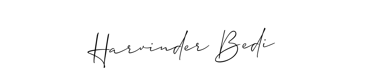 Design your own signature with our free online signature maker. With this signature software, you can create a handwritten (Allison_Script) signature for name Harvinder Bedi. Harvinder Bedi signature style 2 images and pictures png