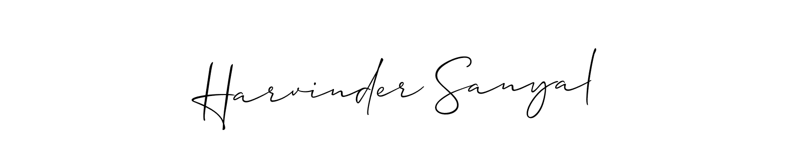 Design your own signature with our free online signature maker. With this signature software, you can create a handwritten (Allison_Script) signature for name Harvinder Sanyal. Harvinder Sanyal signature style 2 images and pictures png