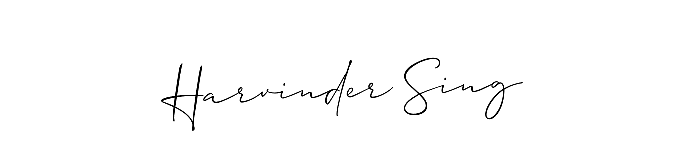 Harvinder Sing stylish signature style. Best Handwritten Sign (Allison_Script) for my name. Handwritten Signature Collection Ideas for my name Harvinder Sing. Harvinder Sing signature style 2 images and pictures png