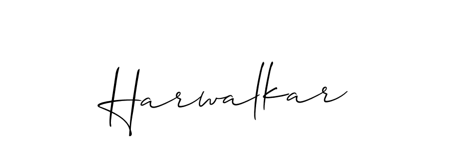 How to make Harwalkar name signature. Use Allison_Script style for creating short signs online. This is the latest handwritten sign. Harwalkar signature style 2 images and pictures png