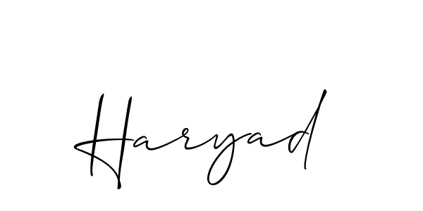 Make a short Haryad signature style. Manage your documents anywhere anytime using Allison_Script. Create and add eSignatures, submit forms, share and send files easily. Haryad signature style 2 images and pictures png