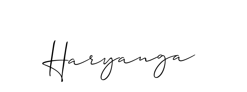 Create a beautiful signature design for name Haryanga. With this signature (Allison_Script) fonts, you can make a handwritten signature for free. Haryanga signature style 2 images and pictures png