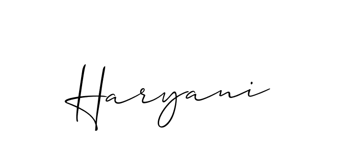 if you are searching for the best signature style for your name Haryani. so please give up your signature search. here we have designed multiple signature styles  using Allison_Script. Haryani signature style 2 images and pictures png