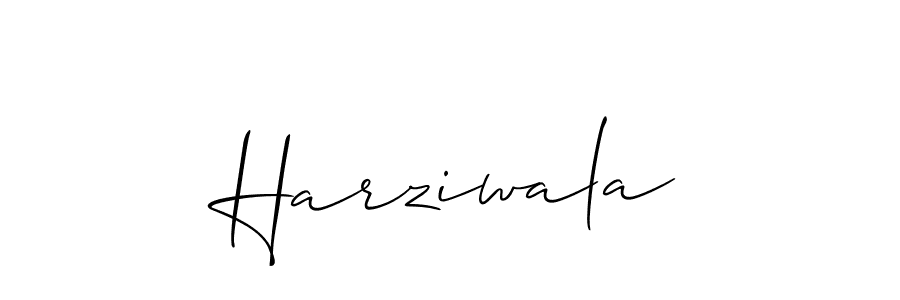 Design your own signature with our free online signature maker. With this signature software, you can create a handwritten (Allison_Script) signature for name Harziwala. Harziwala signature style 2 images and pictures png