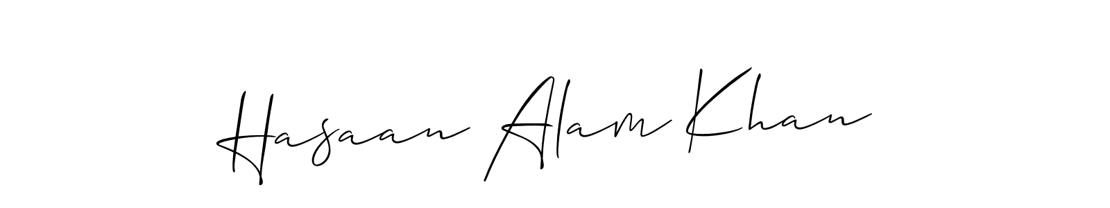 Design your own signature with our free online signature maker. With this signature software, you can create a handwritten (Allison_Script) signature for name Hasaan Alam Khan. Hasaan Alam Khan signature style 2 images and pictures png