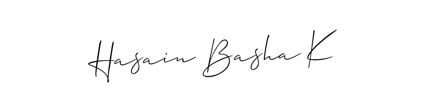 Hasain Basha K stylish signature style. Best Handwritten Sign (Allison_Script) for my name. Handwritten Signature Collection Ideas for my name Hasain Basha K. Hasain Basha K signature style 2 images and pictures png