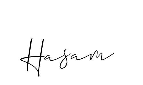 Design your own signature with our free online signature maker. With this signature software, you can create a handwritten (Allison_Script) signature for name Hasam. Hasam signature style 2 images and pictures png