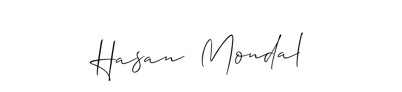 Make a beautiful signature design for name Hasan  Mondal. With this signature (Allison_Script) style, you can create a handwritten signature for free. Hasan  Mondal signature style 2 images and pictures png