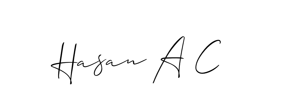 Also we have Hasan A C name is the best signature style. Create professional handwritten signature collection using Allison_Script autograph style. Hasan A C signature style 2 images and pictures png