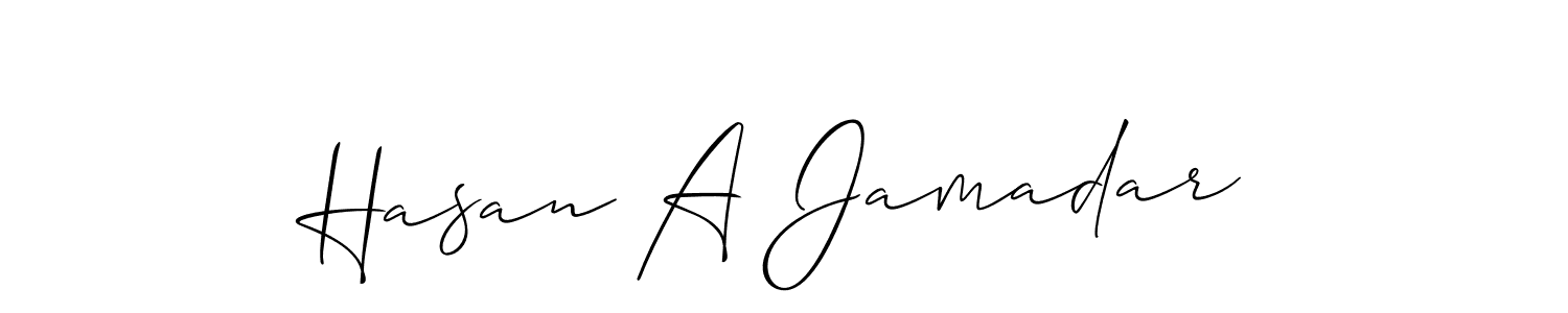 Make a beautiful signature design for name Hasan A Jamadar. With this signature (Allison_Script) style, you can create a handwritten signature for free. Hasan A Jamadar signature style 2 images and pictures png