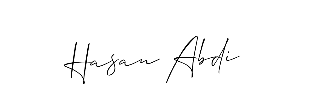It looks lik you need a new signature style for name Hasan Abdi. Design unique handwritten (Allison_Script) signature with our free signature maker in just a few clicks. Hasan Abdi signature style 2 images and pictures png