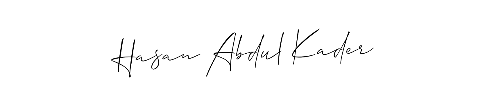 Also we have Hasan Abdul Kader name is the best signature style. Create professional handwritten signature collection using Allison_Script autograph style. Hasan Abdul Kader signature style 2 images and pictures png