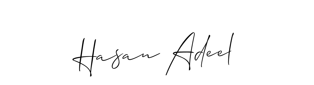 Similarly Allison_Script is the best handwritten signature design. Signature creator online .You can use it as an online autograph creator for name Hasan Adeel. Hasan Adeel signature style 2 images and pictures png