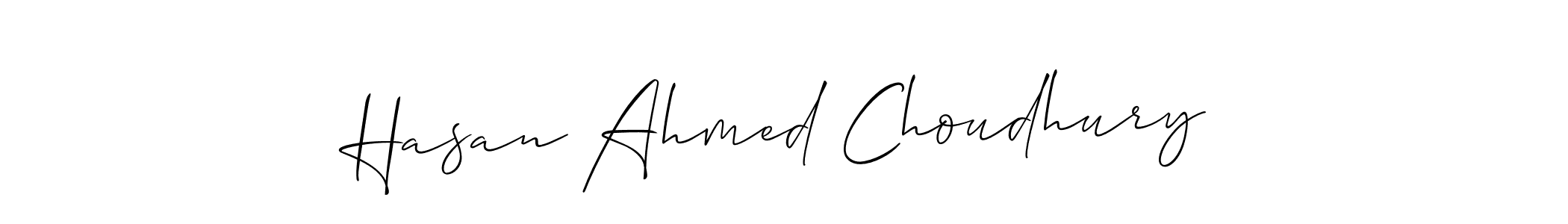 How to make Hasan Ahmed Choudhury name signature. Use Allison_Script style for creating short signs online. This is the latest handwritten sign. Hasan Ahmed Choudhury signature style 2 images and pictures png