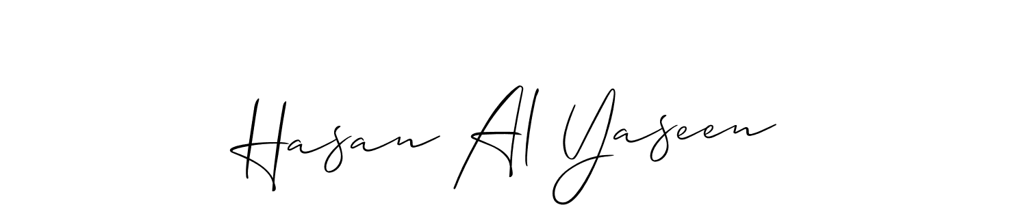 It looks lik you need a new signature style for name Hasan Al Yaseen. Design unique handwritten (Allison_Script) signature with our free signature maker in just a few clicks. Hasan Al Yaseen signature style 2 images and pictures png