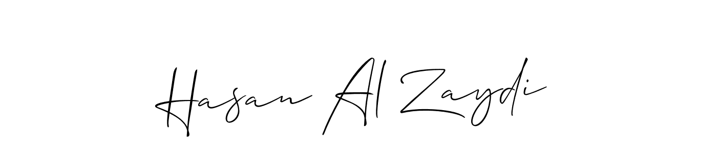 How to make Hasan Al Zaydi name signature. Use Allison_Script style for creating short signs online. This is the latest handwritten sign. Hasan Al Zaydi signature style 2 images and pictures png