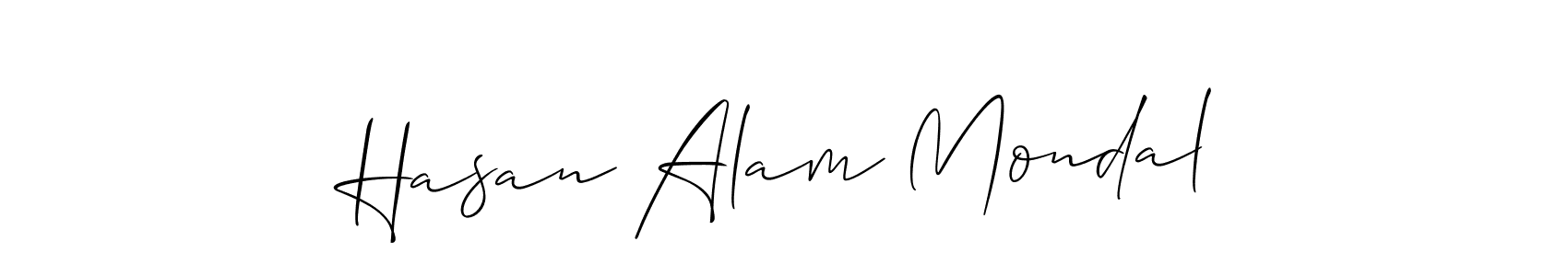 Make a beautiful signature design for name Hasan Alam Mondal. With this signature (Allison_Script) style, you can create a handwritten signature for free. Hasan Alam Mondal signature style 2 images and pictures png