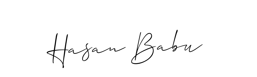 Also we have Hasan Babu name is the best signature style. Create professional handwritten signature collection using Allison_Script autograph style. Hasan Babu signature style 2 images and pictures png