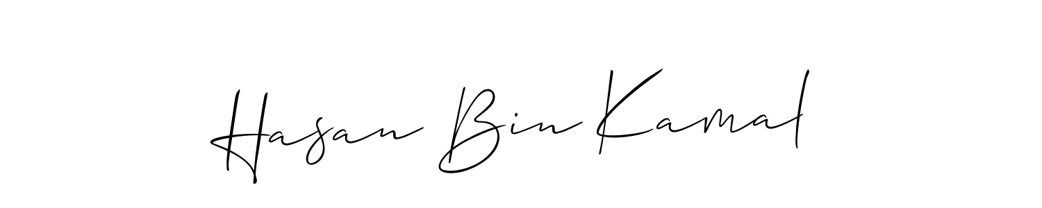 The best way (Allison_Script) to make a short signature is to pick only two or three words in your name. The name Hasan Bin Kamal include a total of six letters. For converting this name. Hasan Bin Kamal signature style 2 images and pictures png